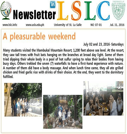Bản tin trường LSLC tháng 7 năm 2016