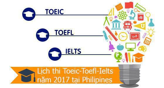 Lịch thi IELTS/ TOEIC/ TOEFL 2017 chính thức tại PHILIPPINES